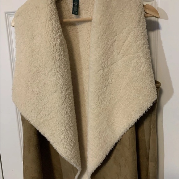 Ralph Lauren Jackets & Blazers - Lauren Ralph Lauren womens sz L vest tan and Cream‎ vest Jacket